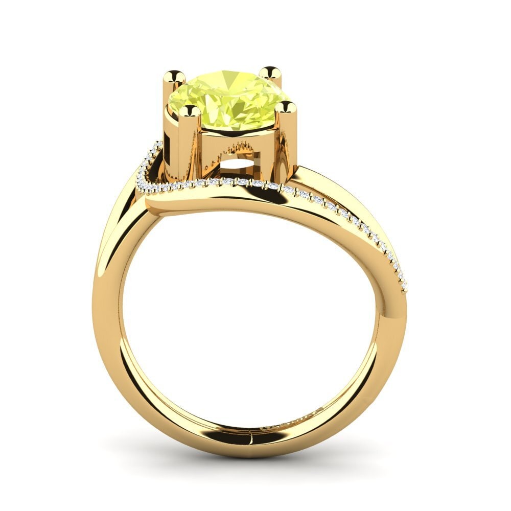 Lemon Quartz Engagement Ring Mandria