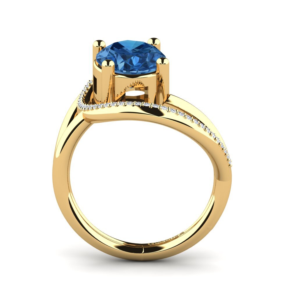Circonita Azul Oscuro Anillo de compromiso Mandria