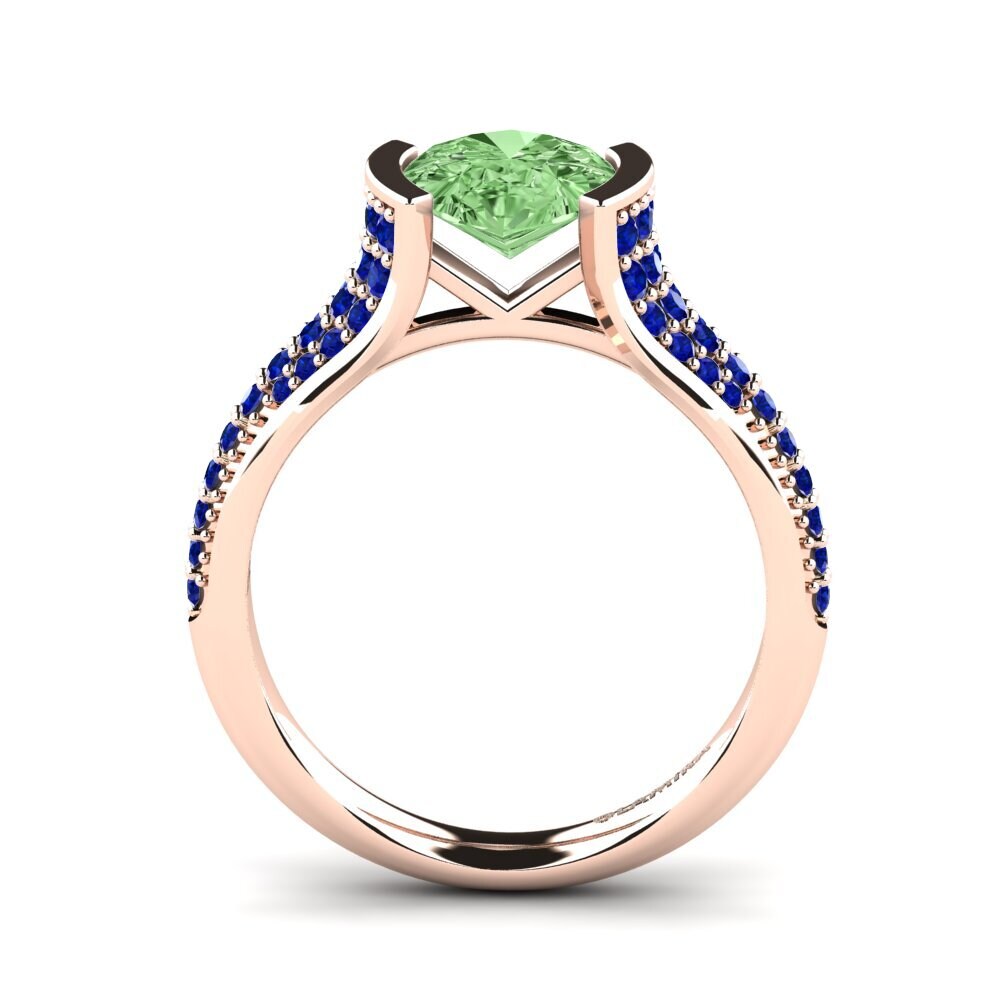 Green Diamond Engagement Ring Mangabel
