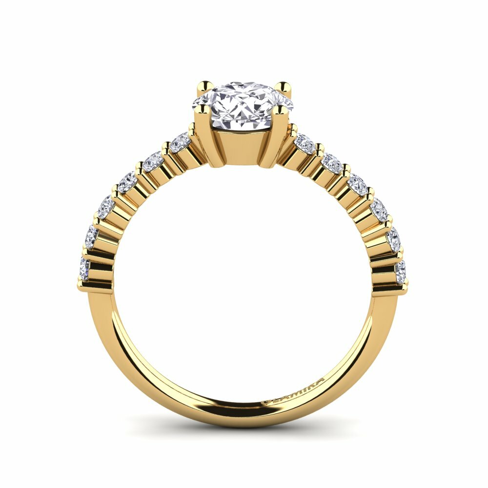 14k Yellow Gold Engagement Ring Manilla