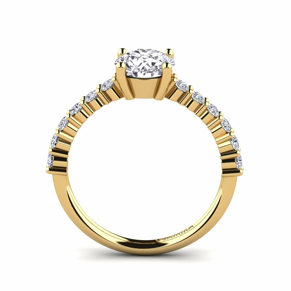 9k Yellow Gold Engagement Ring Manilla