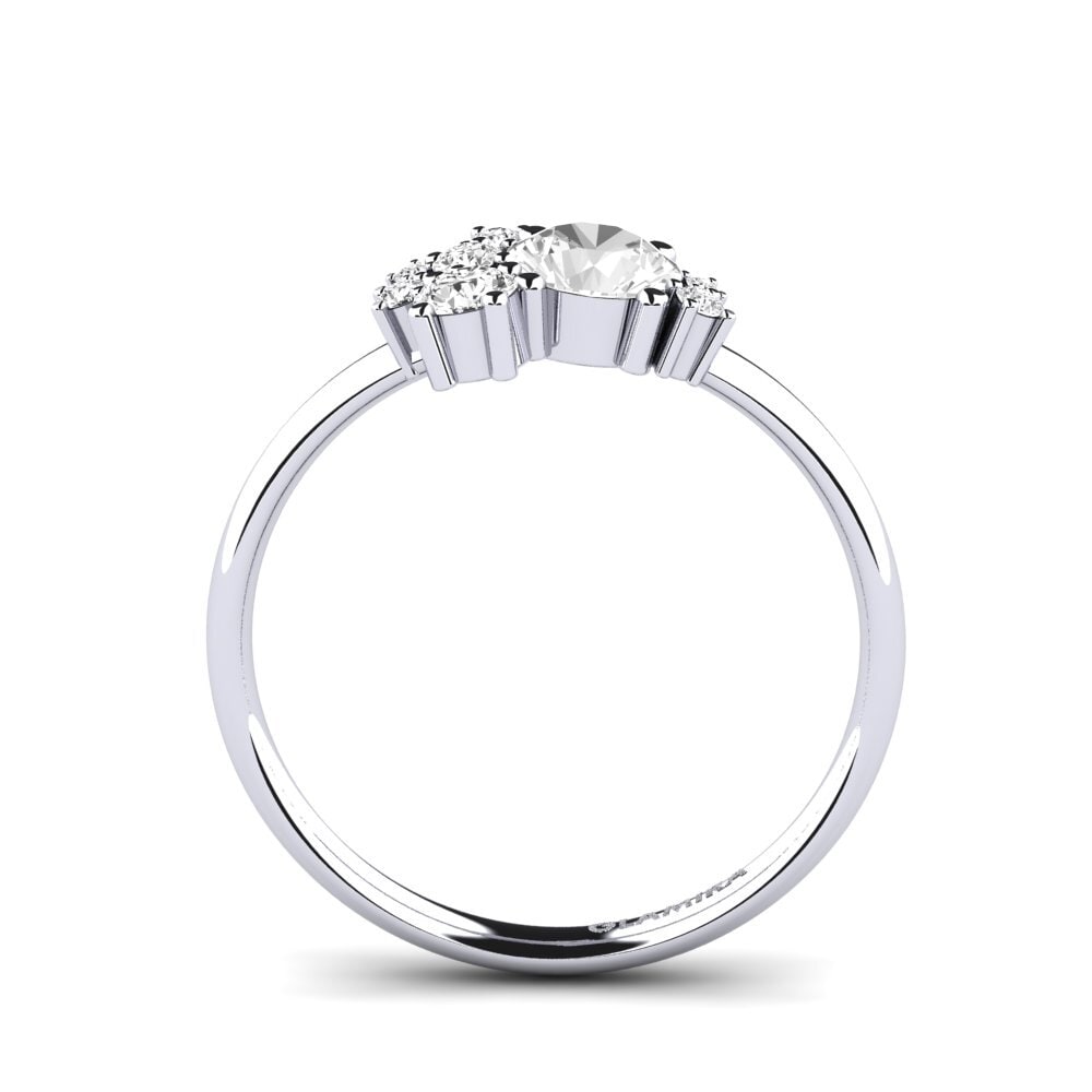 Zafiro blanco Anillo de compromiso Manish