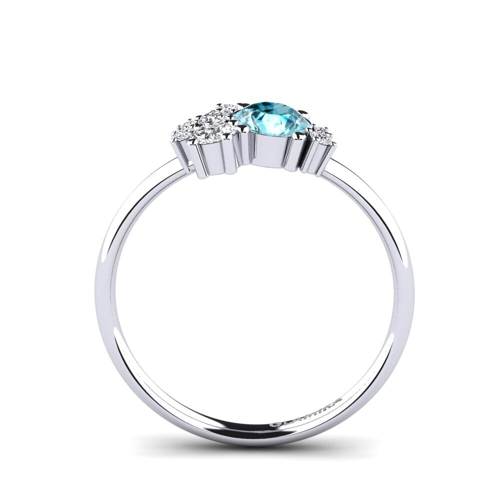 Blue Zircon Engagement Ring Manish