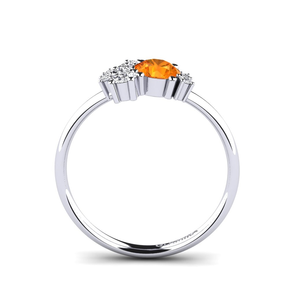 Orange Sapphire Engagement Ring Manish
