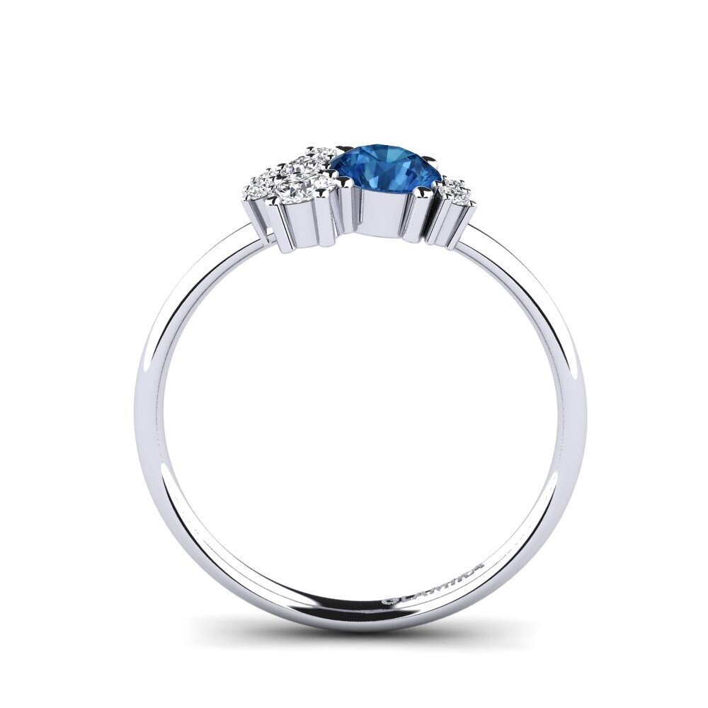Dark Blue Zirconia Engagement Ring Manish