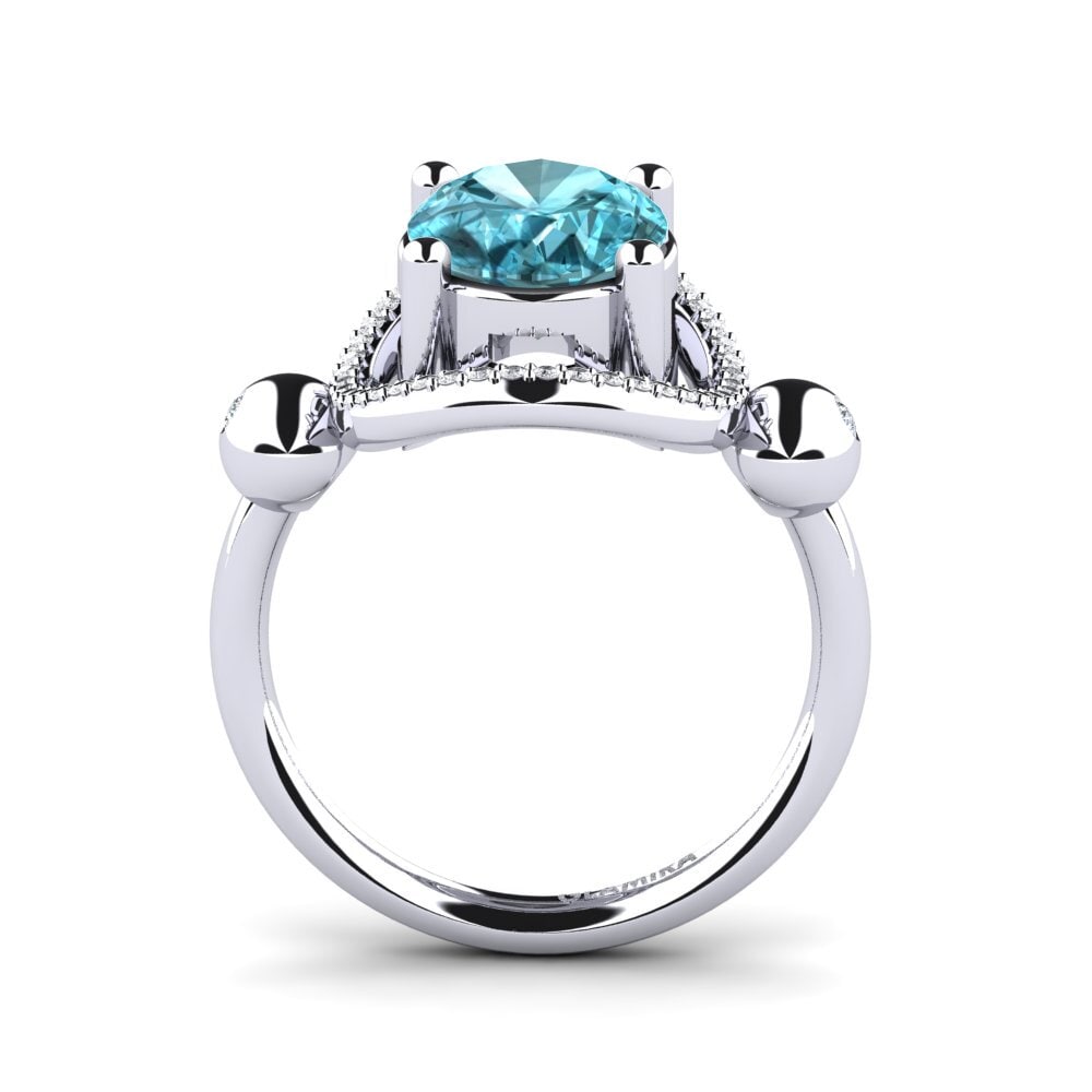 Blue Zircon Engagement Ring Manoella