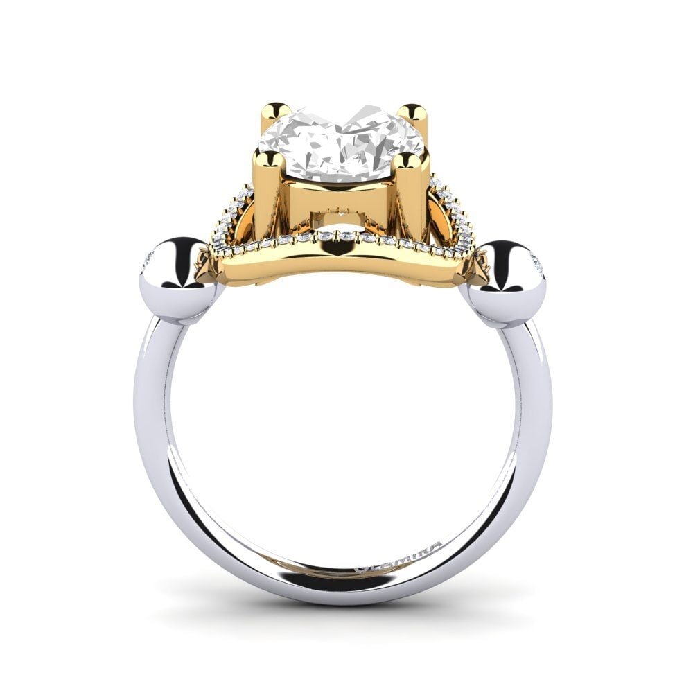 14ct White / Yellow Gold White Topaz Engagement Ring Manoella