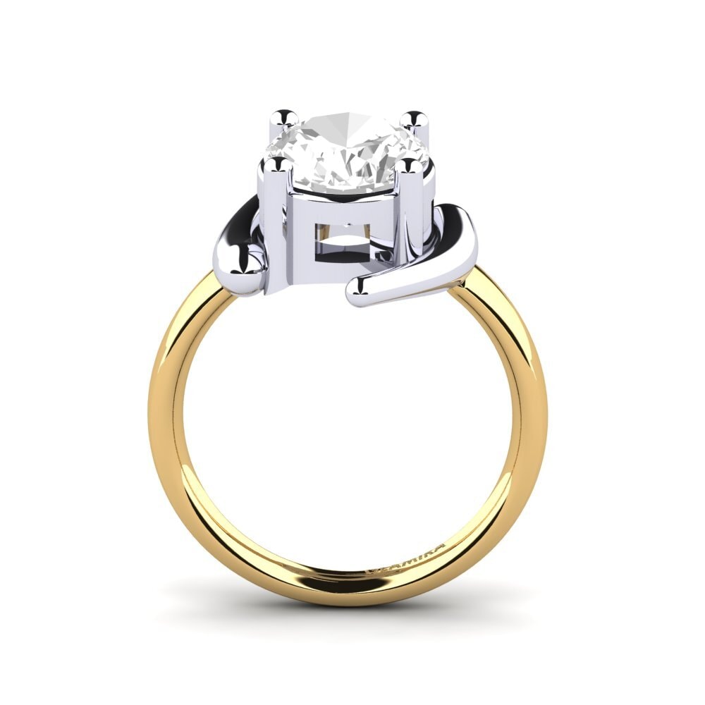 14ct White / Yellow Gold White Topaz Engagement Ring Manolie