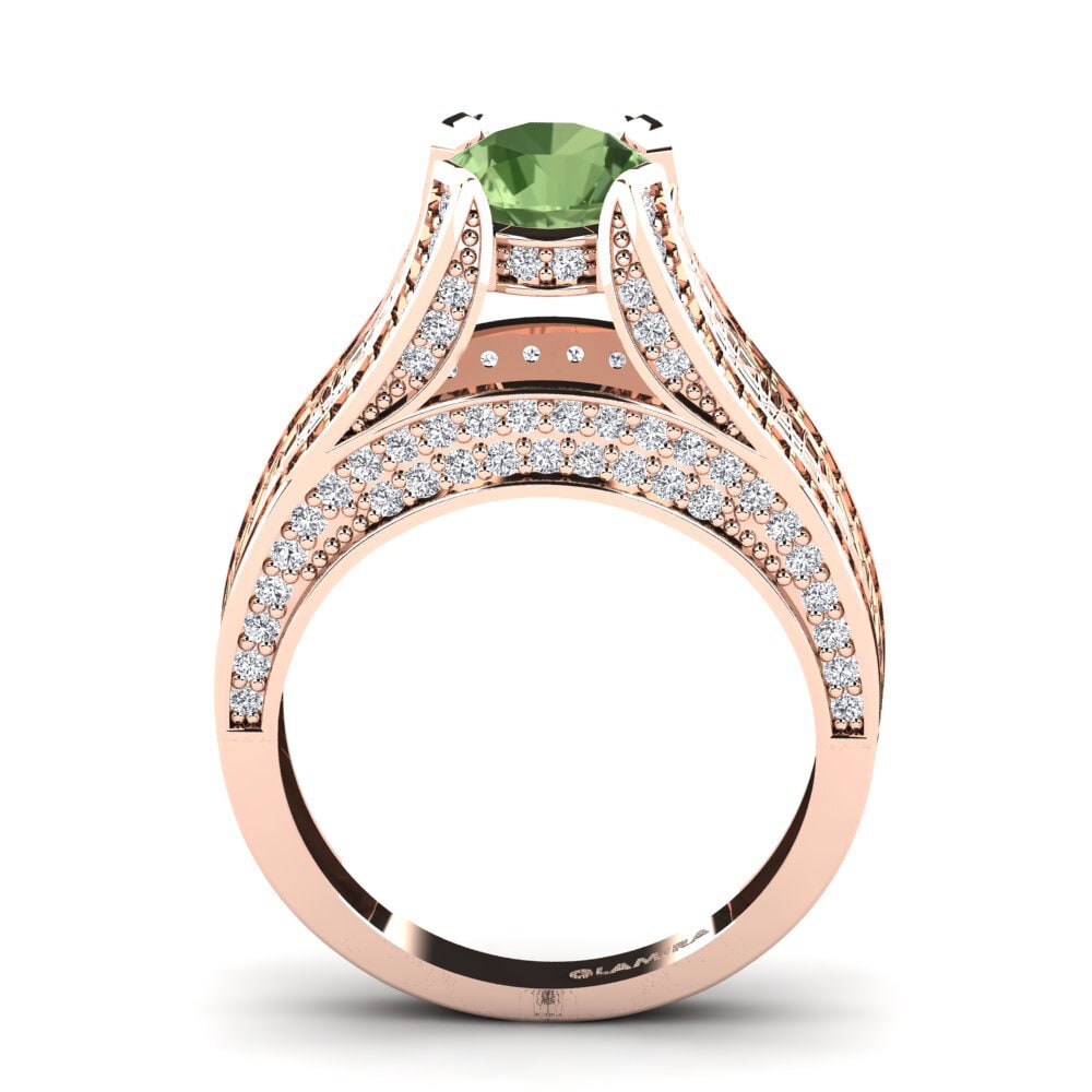 Zafiro Verde Anillo de compromiso Marcella
