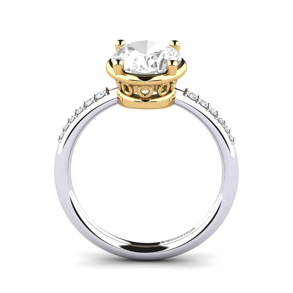 14ct White / Yellow Gold White Topaz Engagement Ring Marcenia