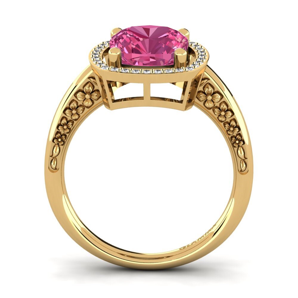 14k Oro Amarillo Anillo de compromiso Marciane