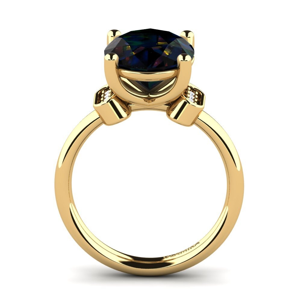 9ct Yellow Gold Black Opal Ring Marcisha