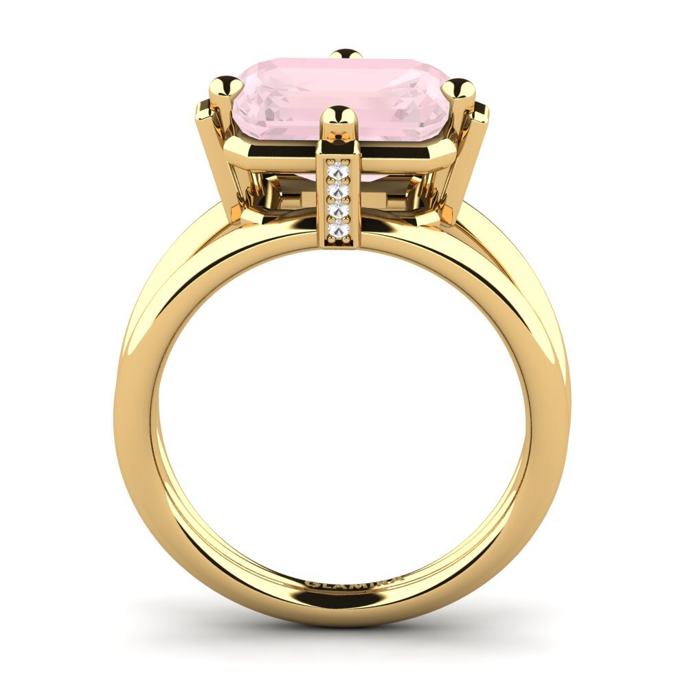 14k Oro Amarillo Anillo de compromiso Margies