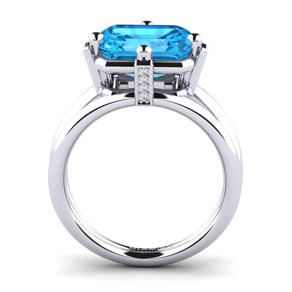 Topacio azul Anillo de compromiso Margies