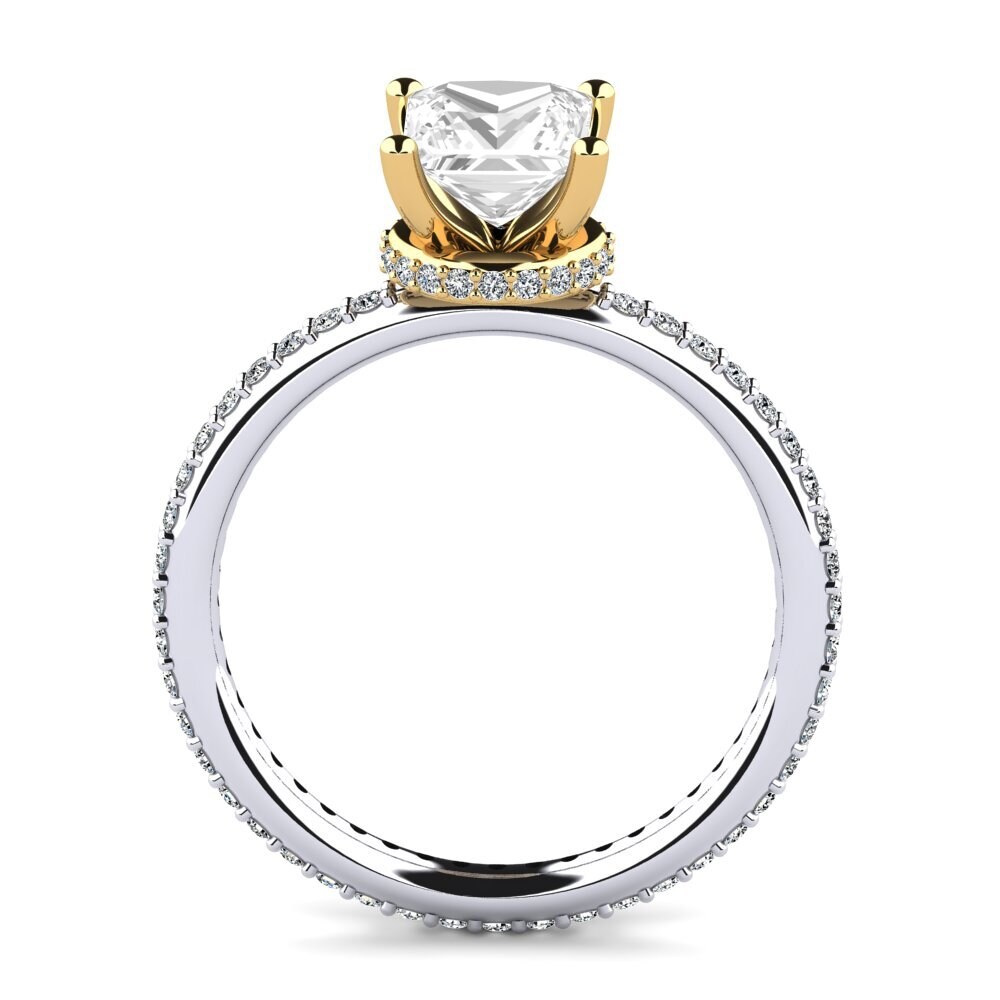 14ct White / Yellow Gold White Topaz Engagement Ring Margona