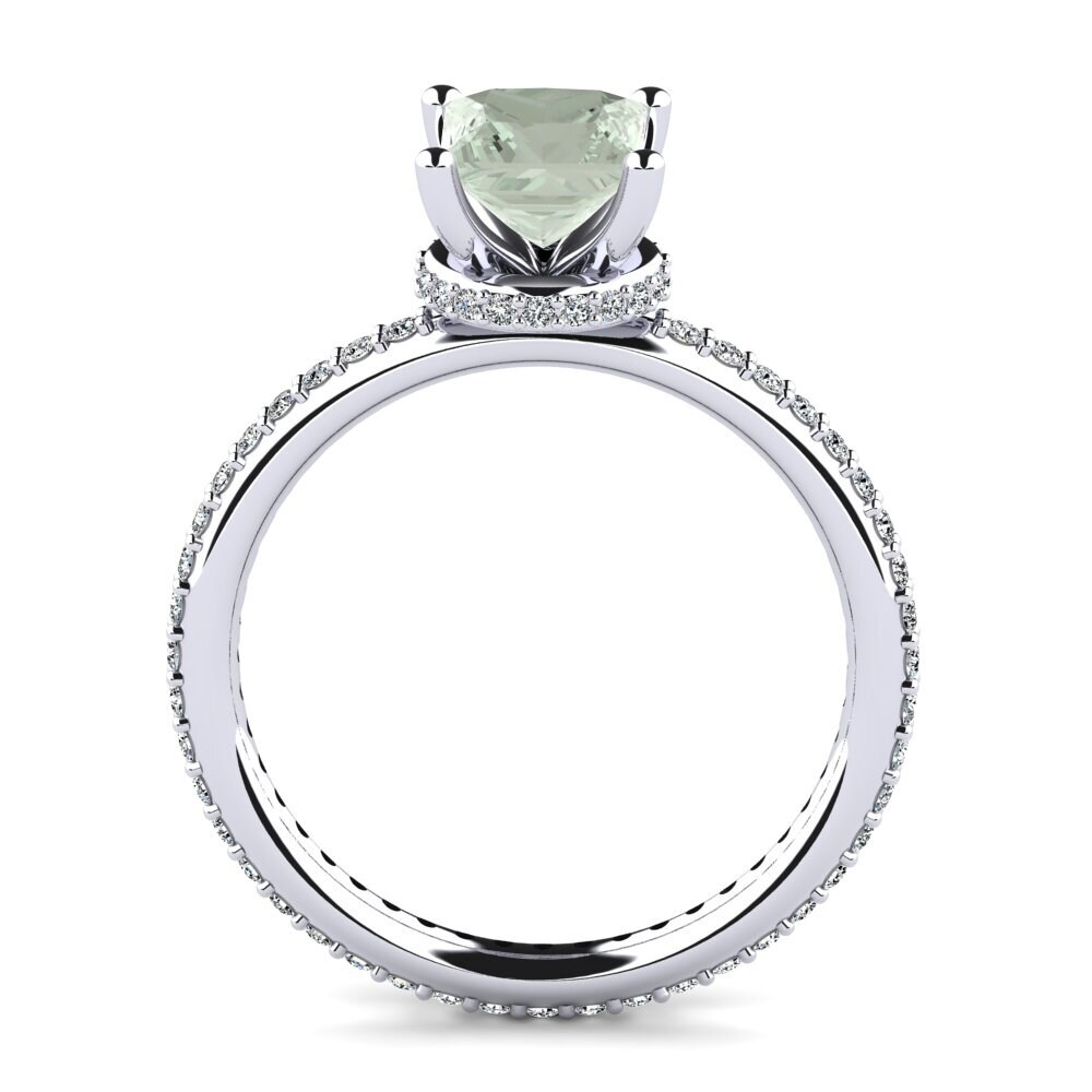 Green Amethyst Engagement Ring Margona