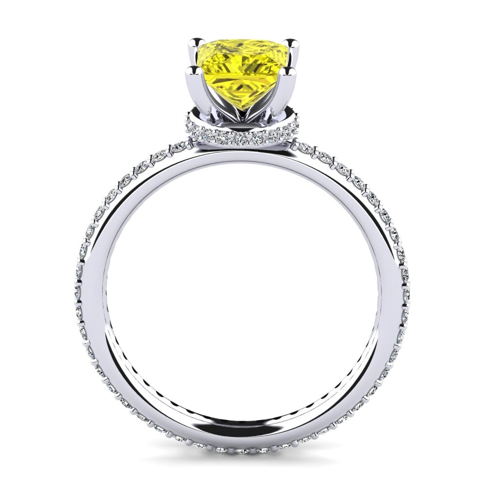 Princess Yellow Diamond Engagement Ring Margona