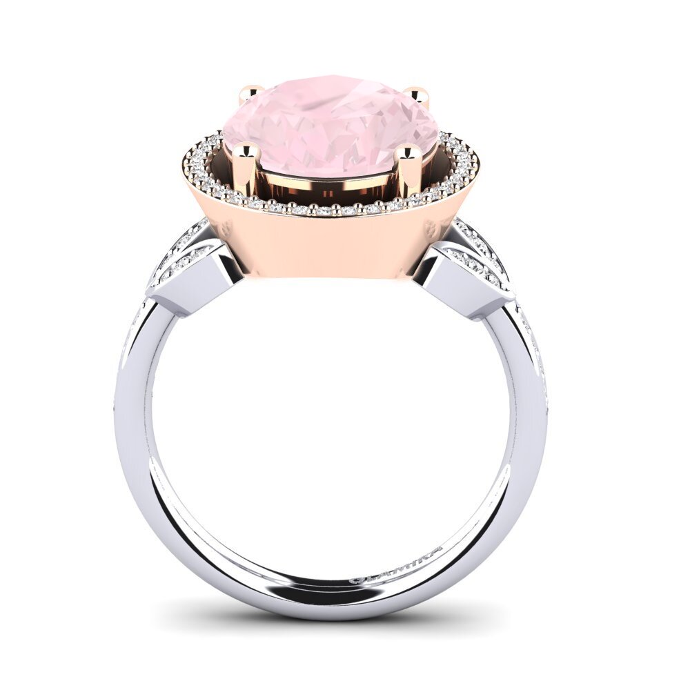 18k Oro Blanco / Rosa Anillo Margretha