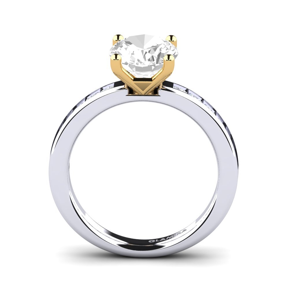 14ct White / Yellow Gold White Topaz Engagement Ring Marguel