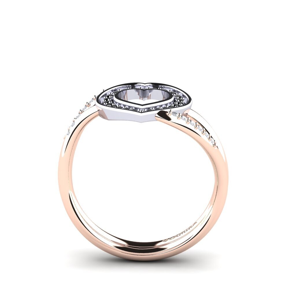 14ct Rose & White Gold Black Onyx Ring Marilla
