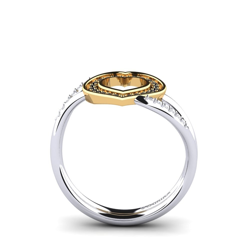 14ct White & Yellow Gold Black Onyx Ring Marilla