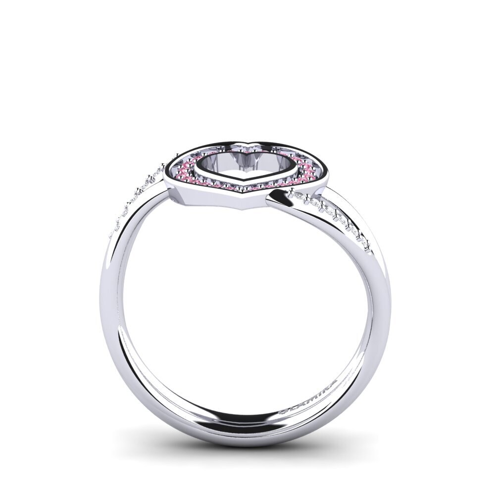 White Silver Rhodolite Garnet Ring Marilla