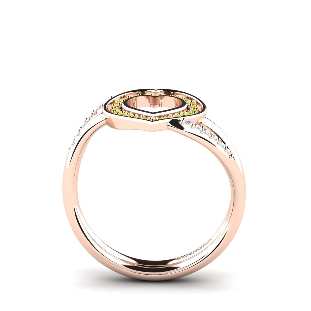 14ct Rose Gold Yellow Diamond Ring Marilla