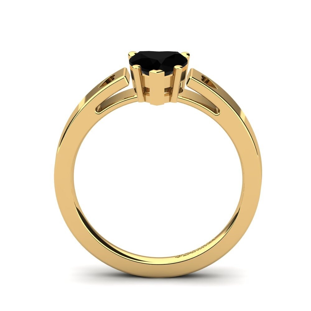 14ct Yellow Gold Black Onyx Women's Ring Marilyn