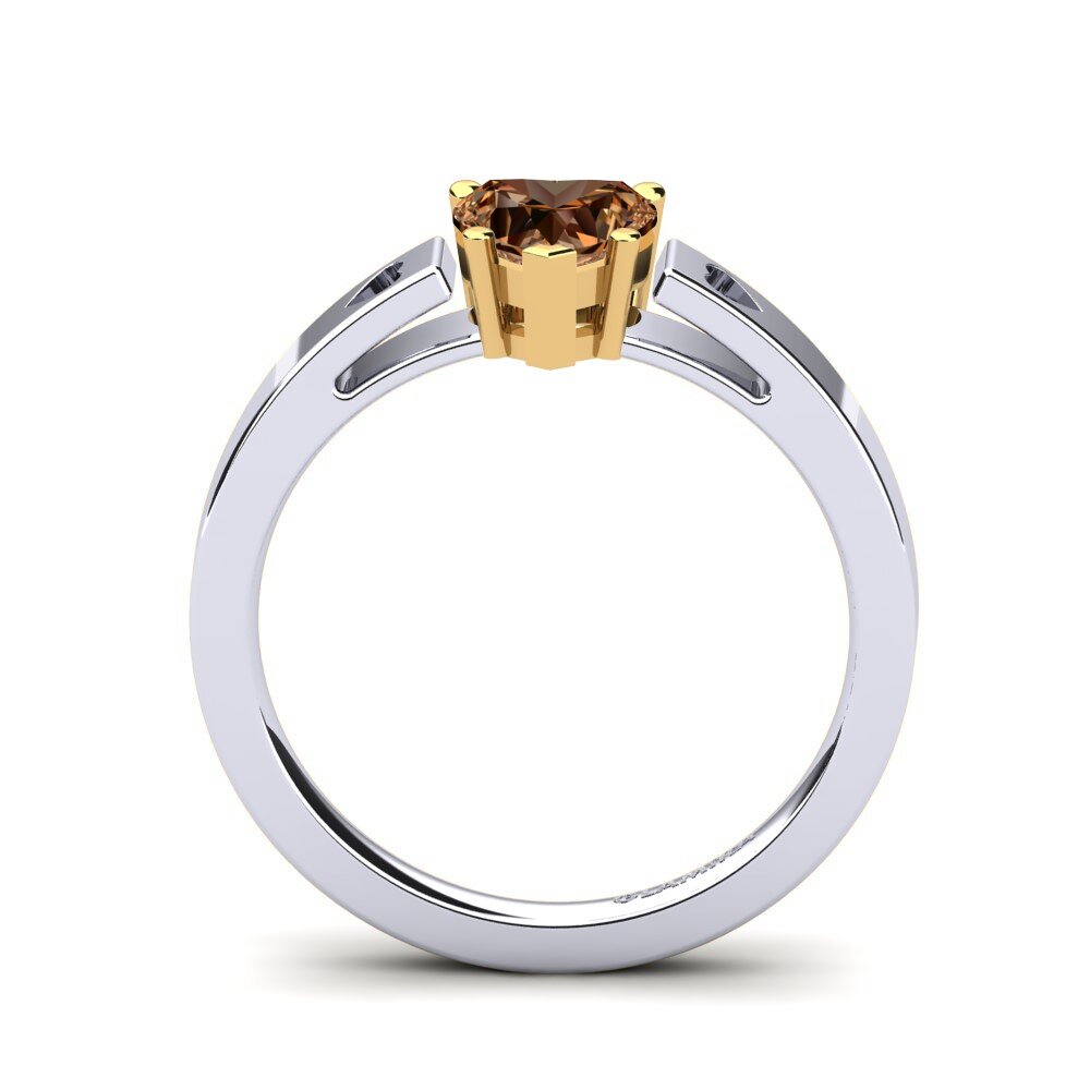 18ct White & Yellow Gold Brown Diamond Women's Ring Marilyn