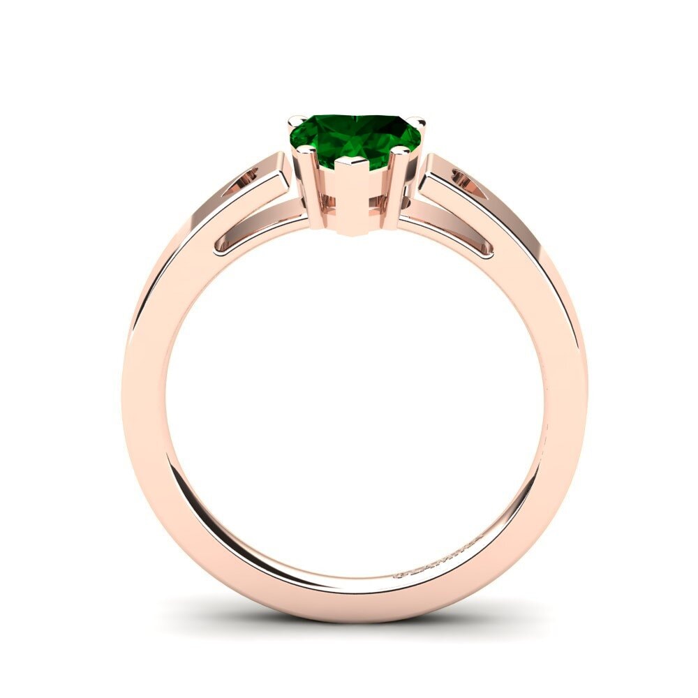 14ct Rose Gold Green Zirconia Women's Ring Marilyn