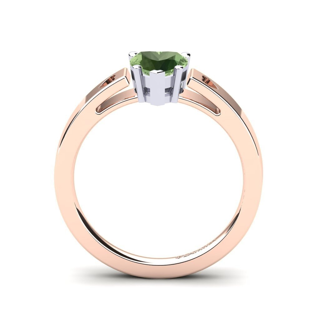 18ct Rose & White Gold Green Sapphire Women's Ring Marilyn