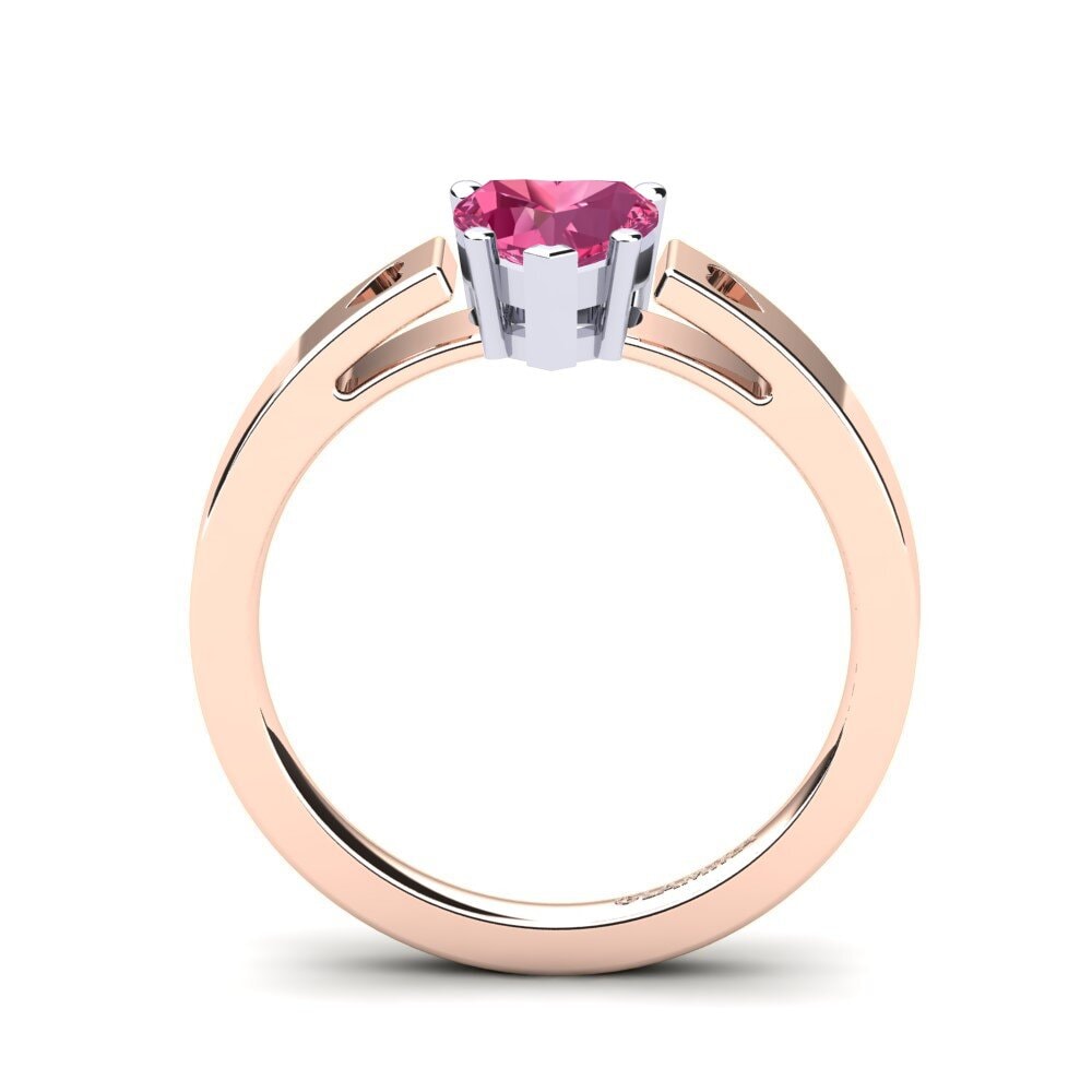 18ct Rose & White Gold Pink Tourmaline Women's Ring Marilyn