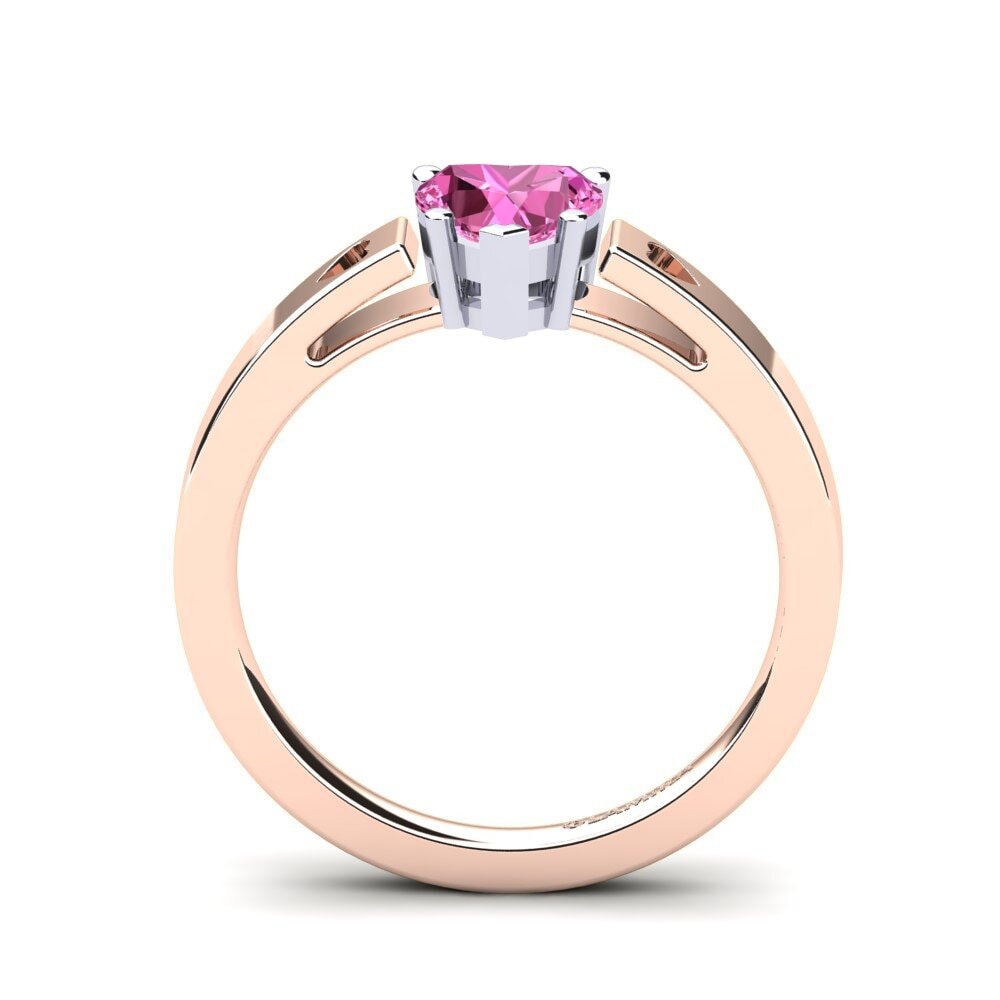 18ct Rose & White Gold Pink Topaz Women's Ring Marilyn