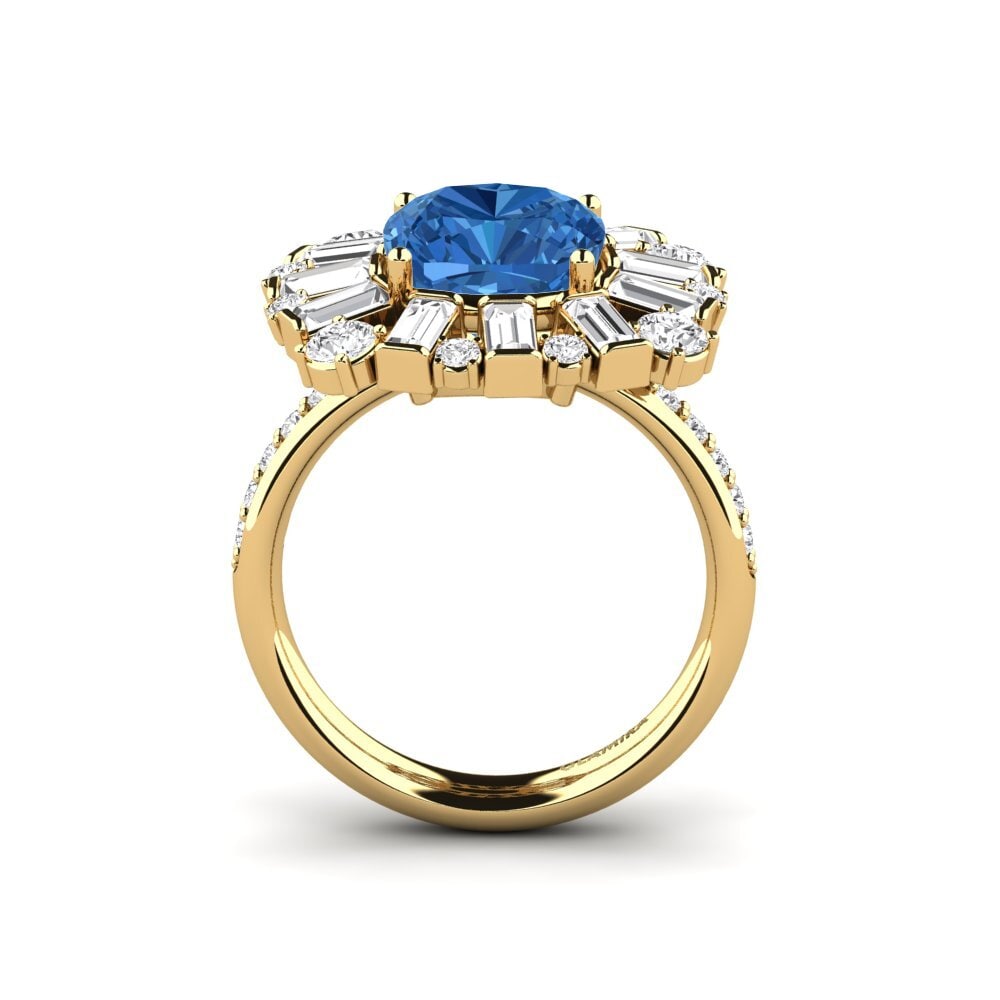 Circonita Azul Oscuro Anillo de compromiso Marilyne