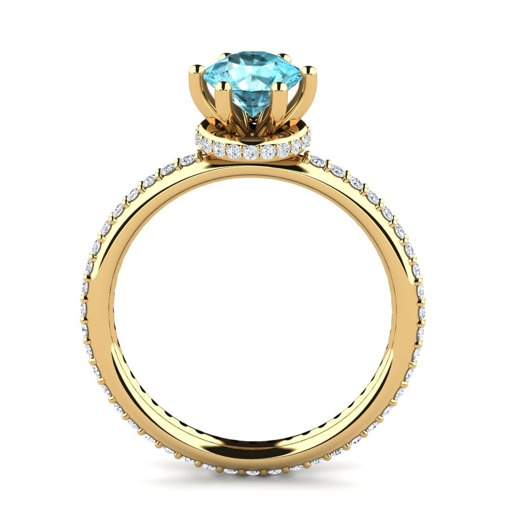 Blue Zircon Engagement Ring Marinella 1.0 crt