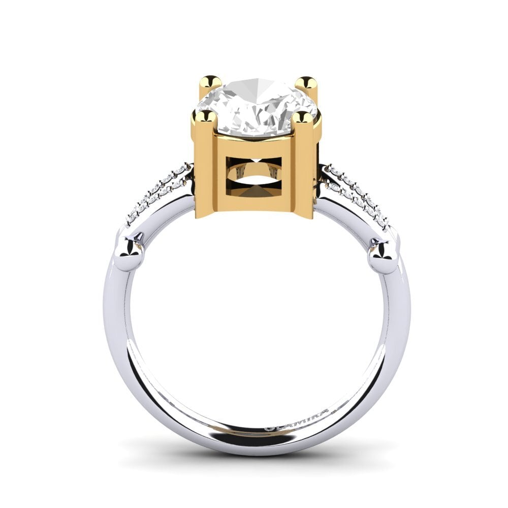 14ct White / Yellow Gold White Topaz Engagement Ring Marizella