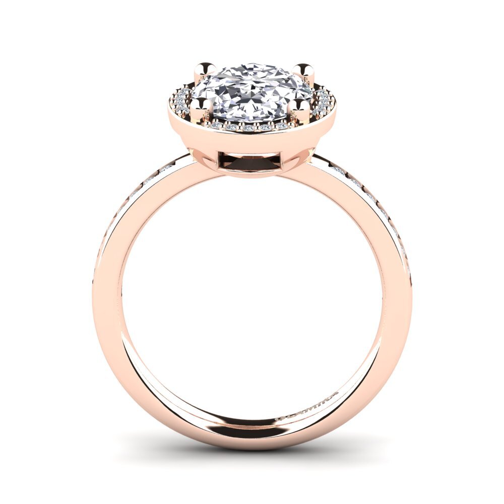 Rotgold 750 Oval Verlobungsringe Markina