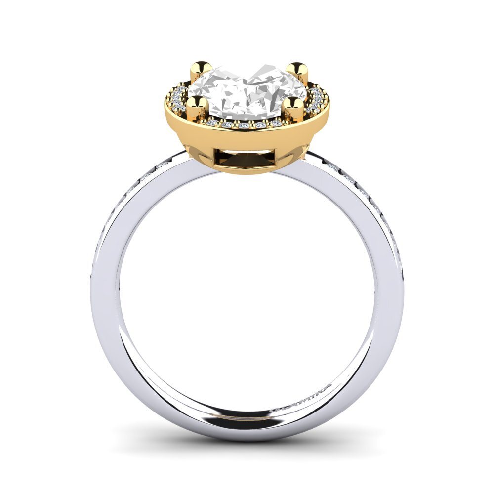 14ct White / Yellow Gold White Topaz Engagement Ring Markina