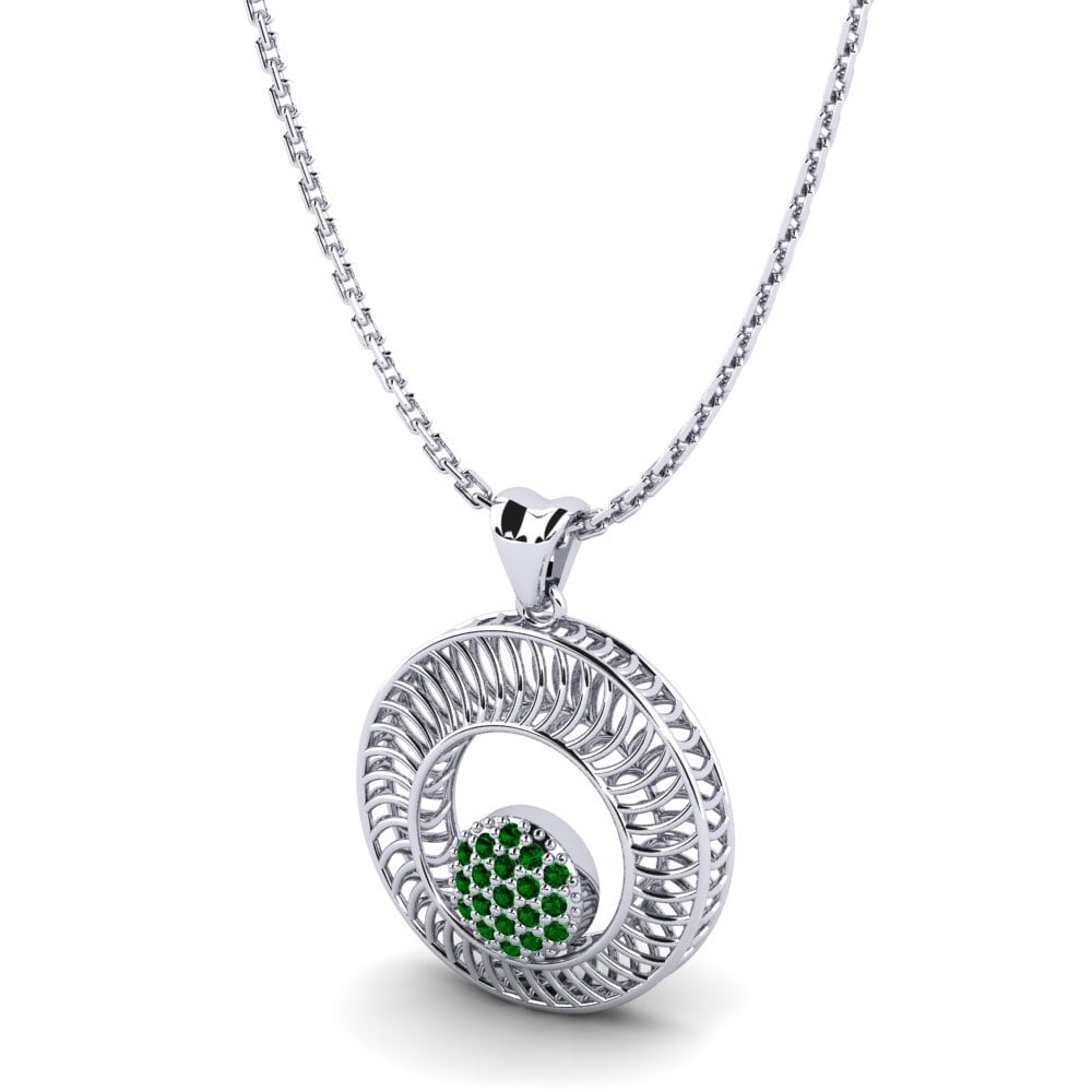 Plata 925 Circonita Verde Colgante de Mujer Marlana