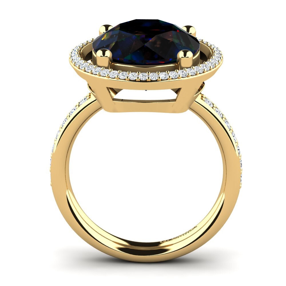9ct Yellow Gold Black Opal Ring Marnisha