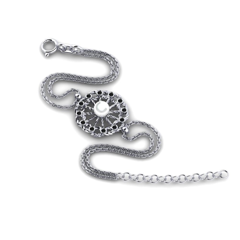 Round Black Diamond Women's Bracelet Marronnier