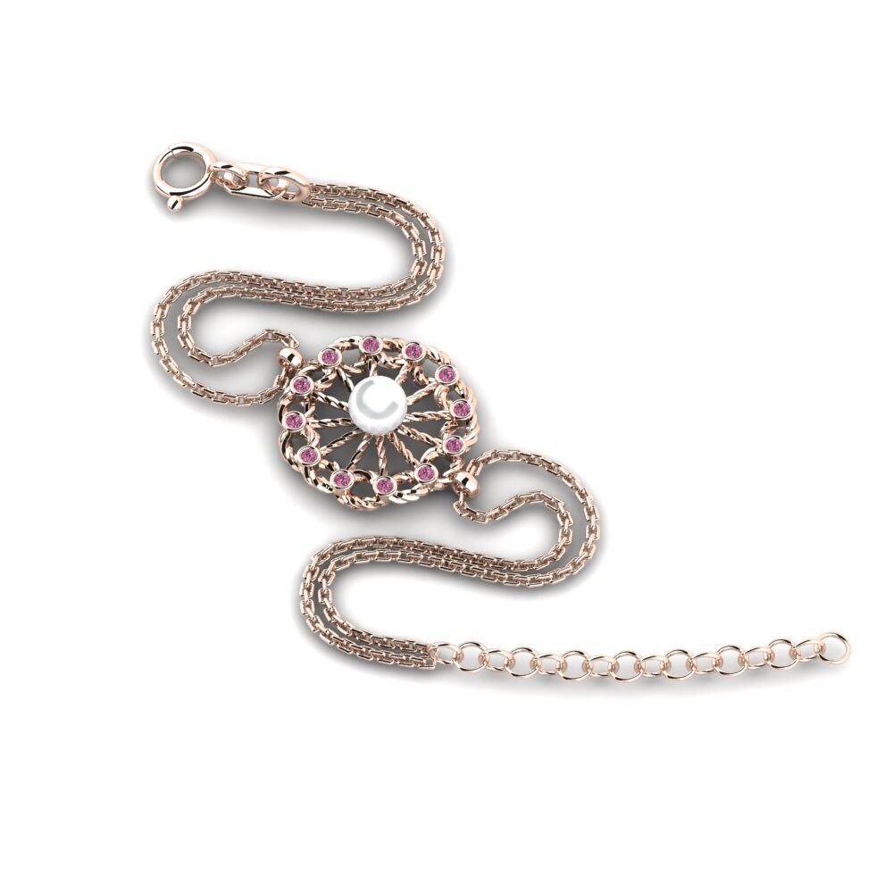 Rotgold 585 Rhodolit-Granat Damen armband Marronnier