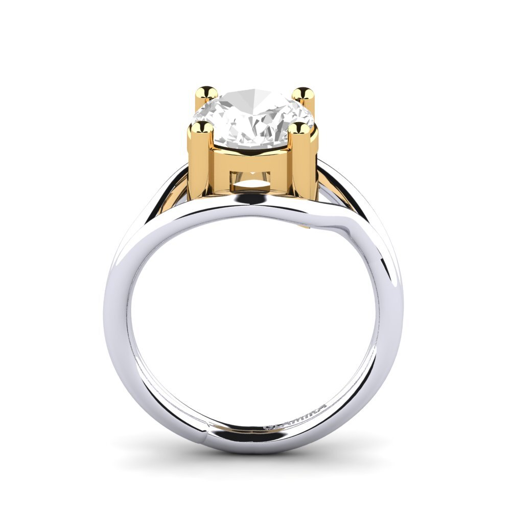 14ct White / Yellow Gold White Topaz Engagement Ring Marsetta