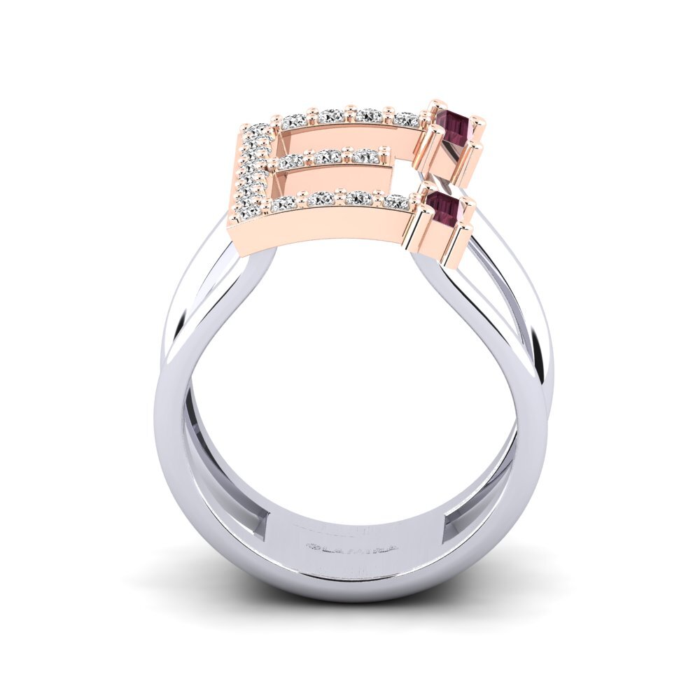 Weiss & Rotgold 750 Rhodolit-Granat SYLVIE Ringe Martox - E