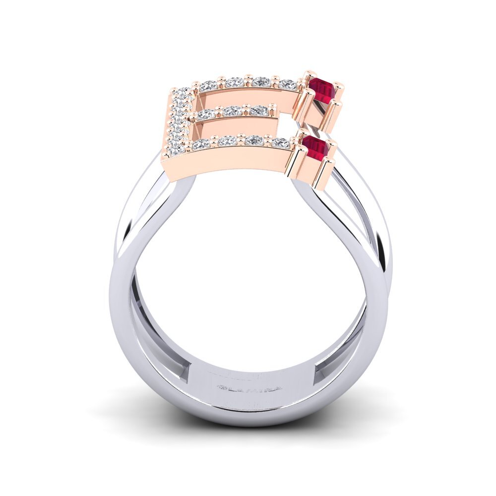 14ct White / Rose Gold Ruby SYLVIE Ring Martox - E