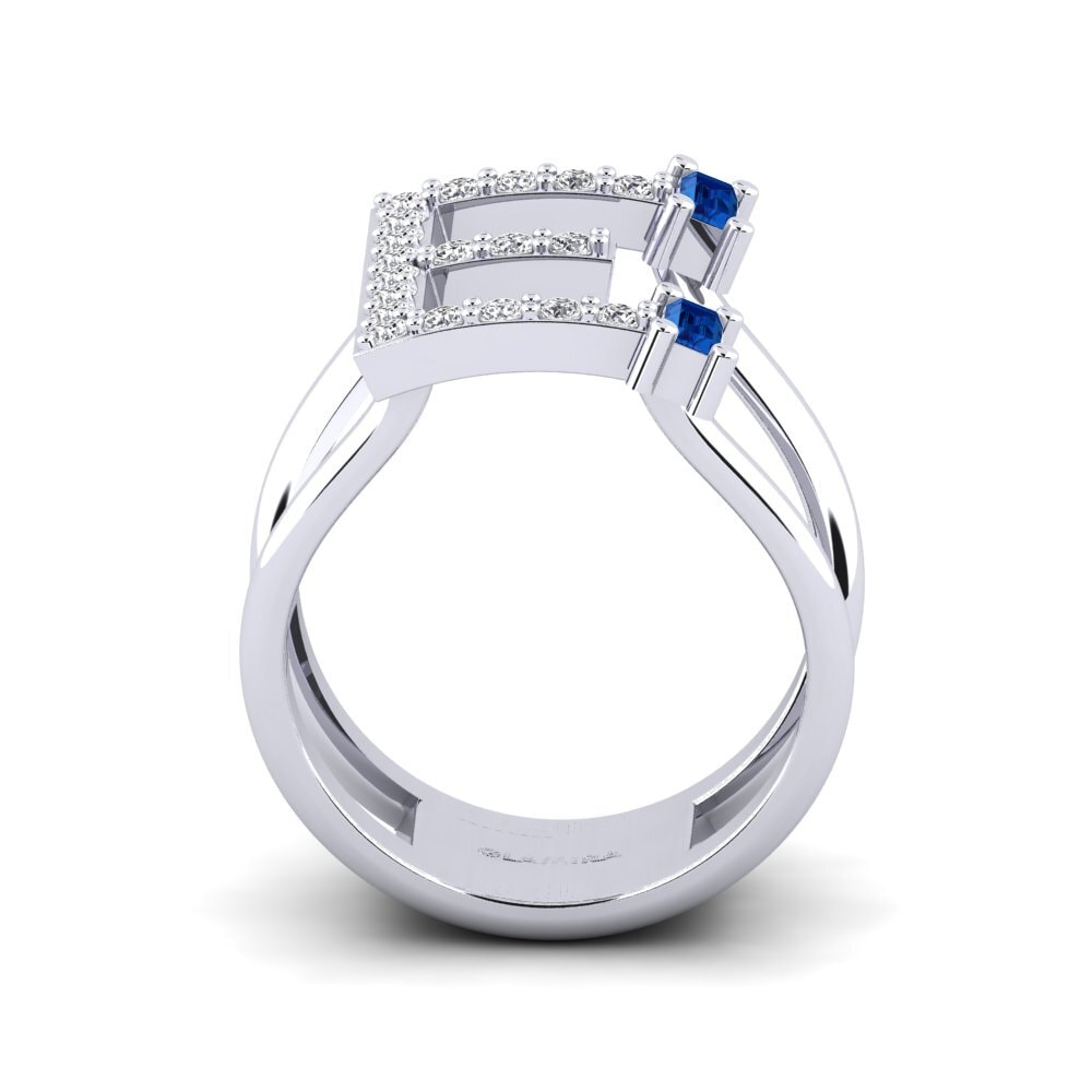 Palladium 950 Dunkelblauer Zirkonia SYLVIE Ringe Martox - E