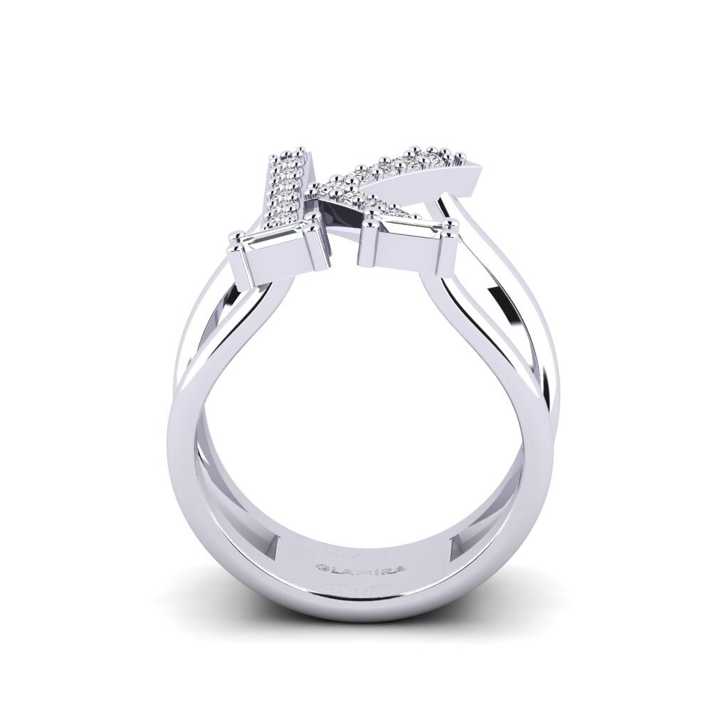 9ct White Gold SYLVIE Ring Martox - K