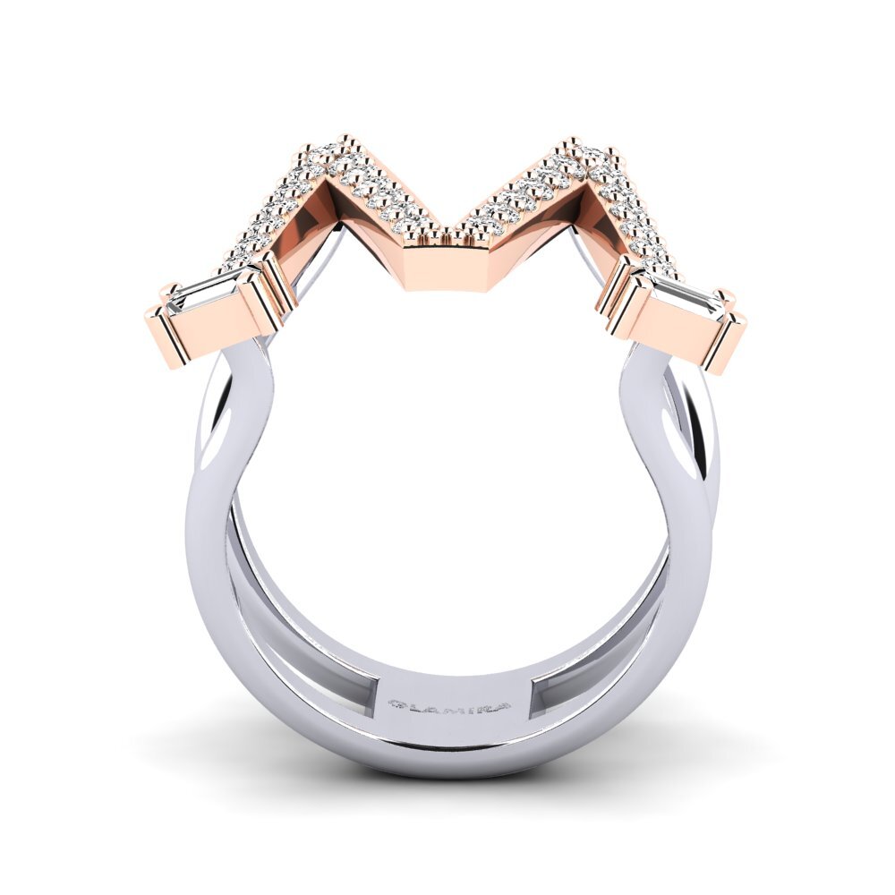 Weiss & Rotgold 750 Moissanit SYLVIE Ringe Martox - M