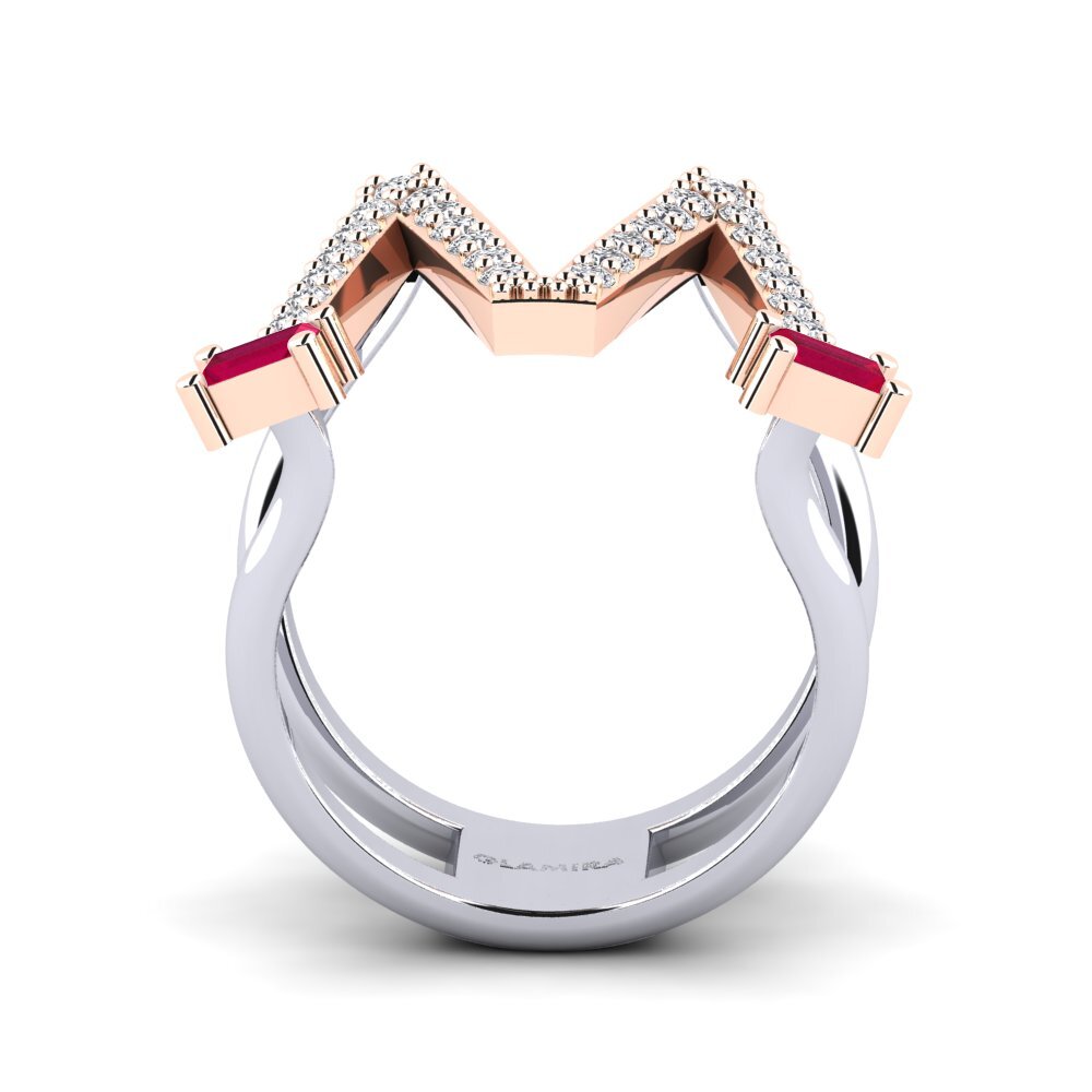 14ct White / Rose Gold Ruby SYLVIE Ring Martox - M