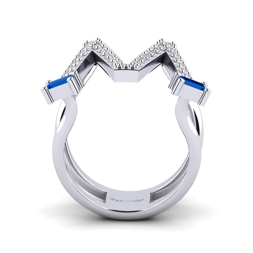 Palladium 950 Dunkelblauer Zirkonia SYLVIE Ringe Martox - M